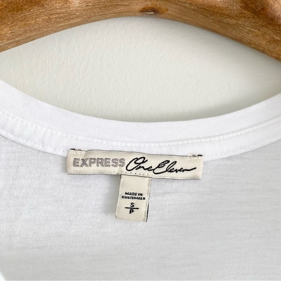 Express White Malibu Tropical Graphic Muscle Tee - Picture 3 of 3